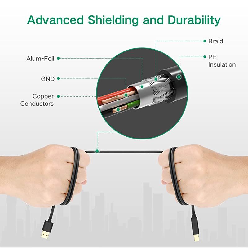 Printer Cable USB Active Repeater USB 20 A to B Male Printer Scanner Cable Compatible for PC Mac HP Canon Lexmark Epson Dell Xerox Samsung etc 30FT