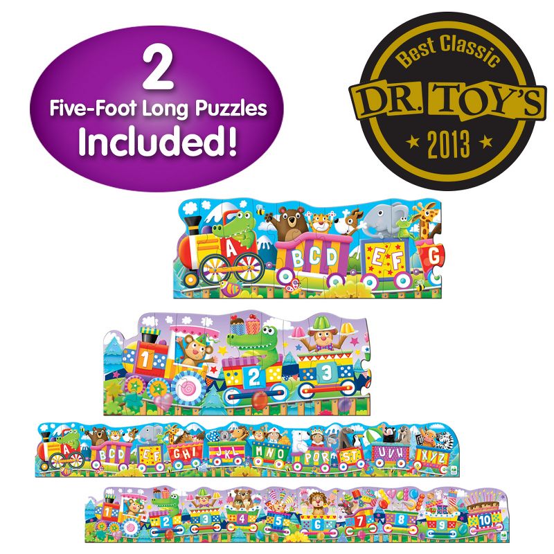 The Learning Journey Puzzle Doubles! Giant ABC & 123 Trains 60 pcs