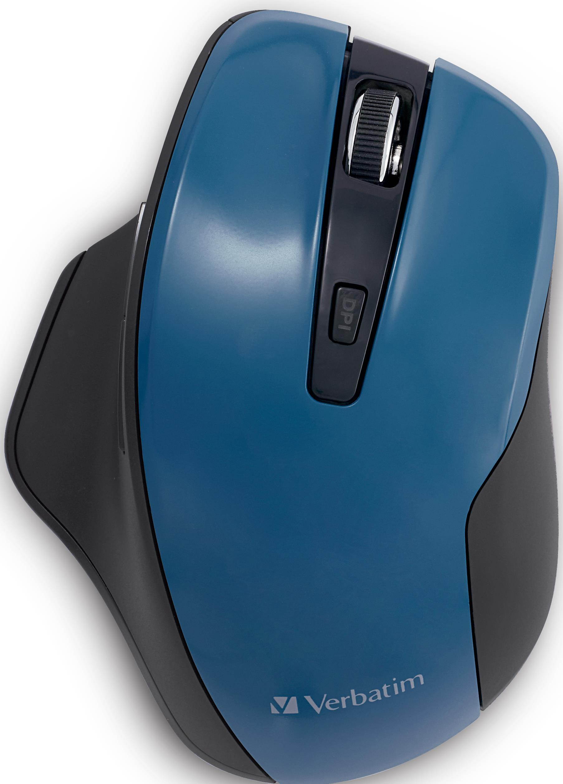Verbatim Silent Ergonomic Wireless Blue LED Mouse Dark Teal 70244