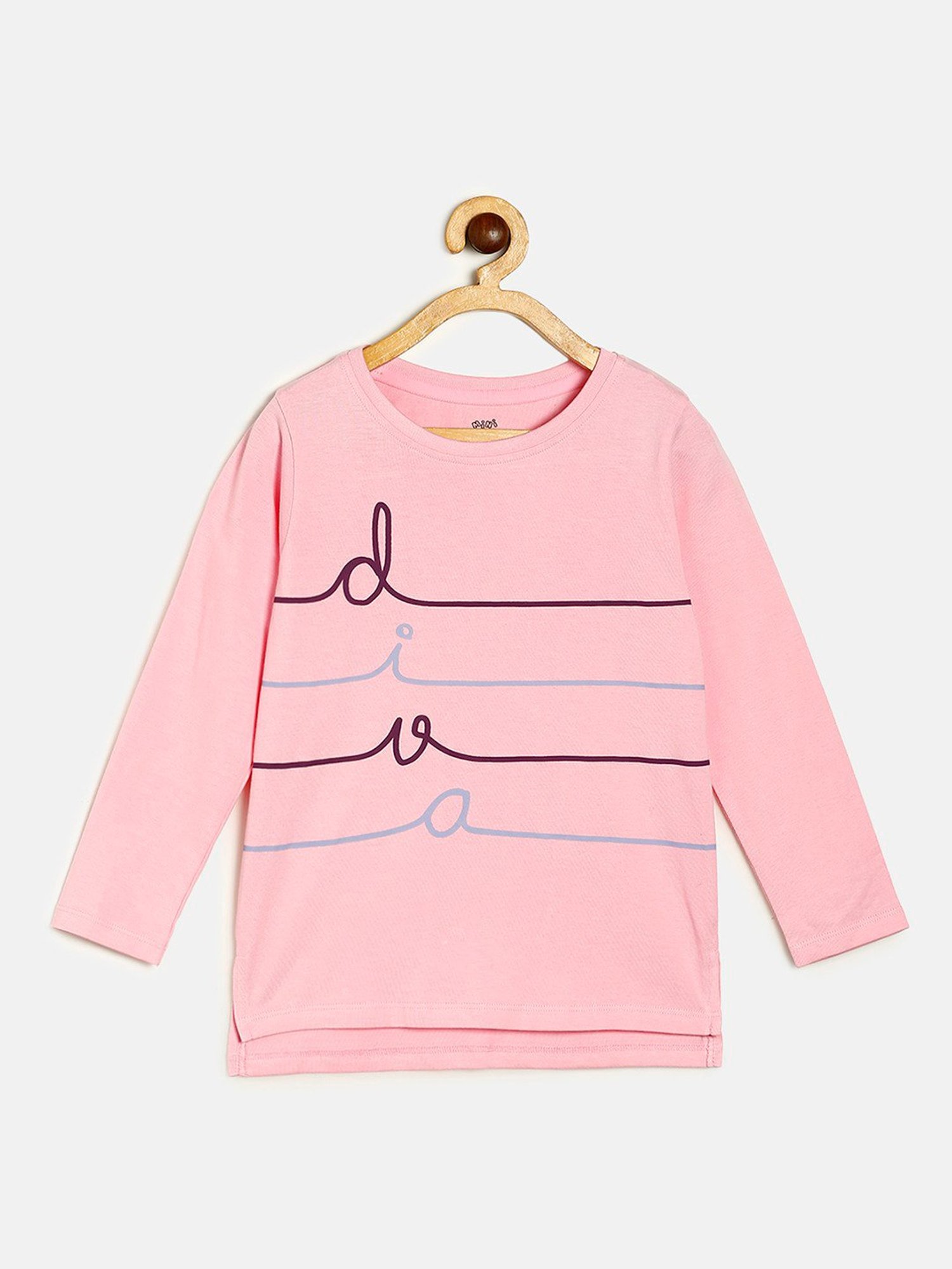 MINIKLUB Kids Pink Printed Full Sleeves Top