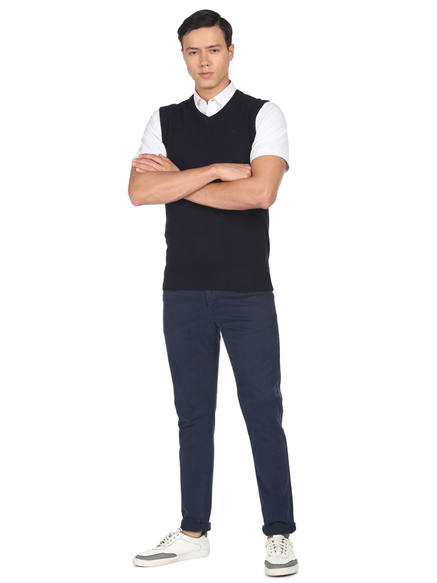 Arrow Sport Navy Regular Fit Sweater