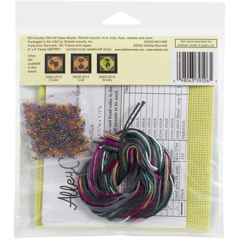 Mill Hill/Debbie Mumm Counted Cross Stitch Kit 5.75"X5.75"-Alley Cats-Ashes (14 Count)