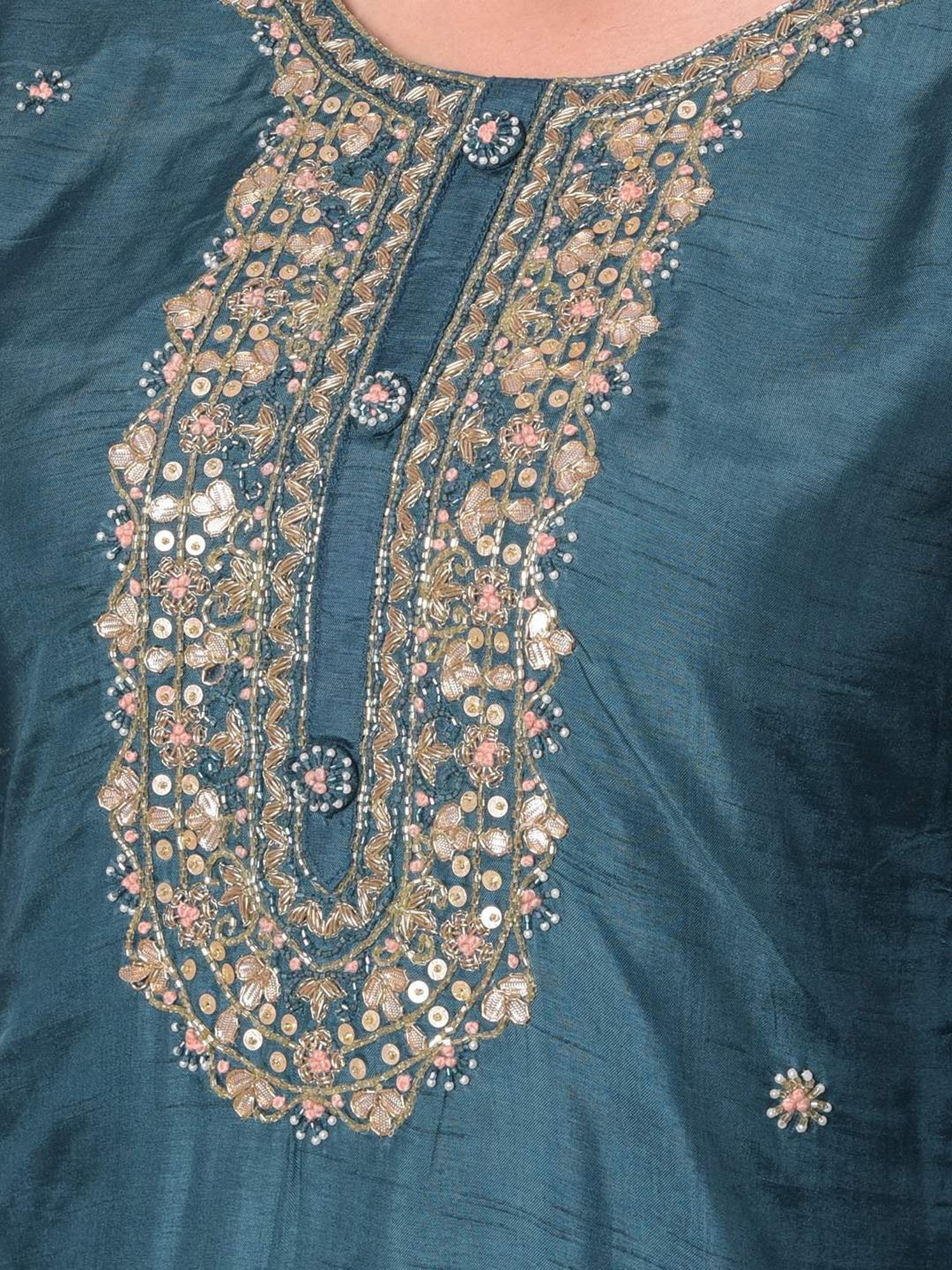 Dollar Missy Blue Embellished Kurta With Pants & Dupatta