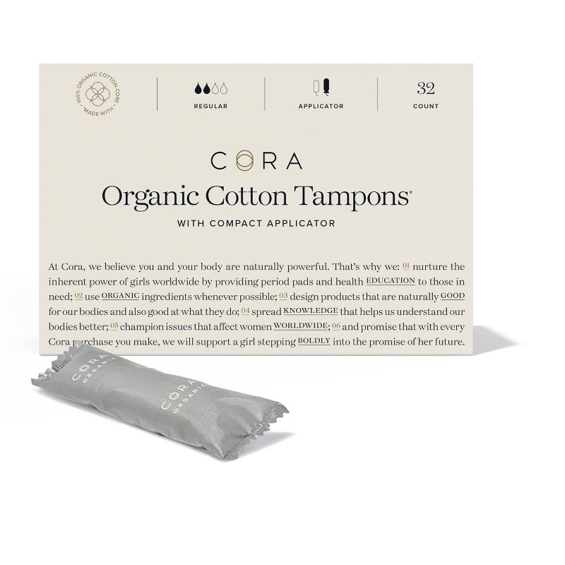 Cora Organic Tampons Regular - 32ct