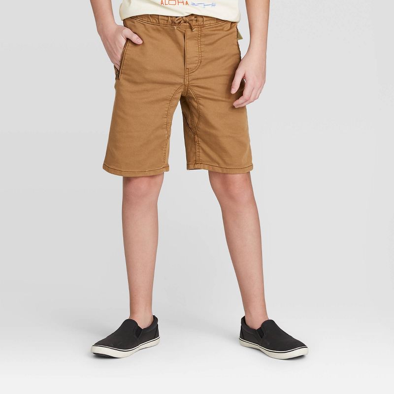 Boys' Zipper Jean Shorts - art class™ Khaki S