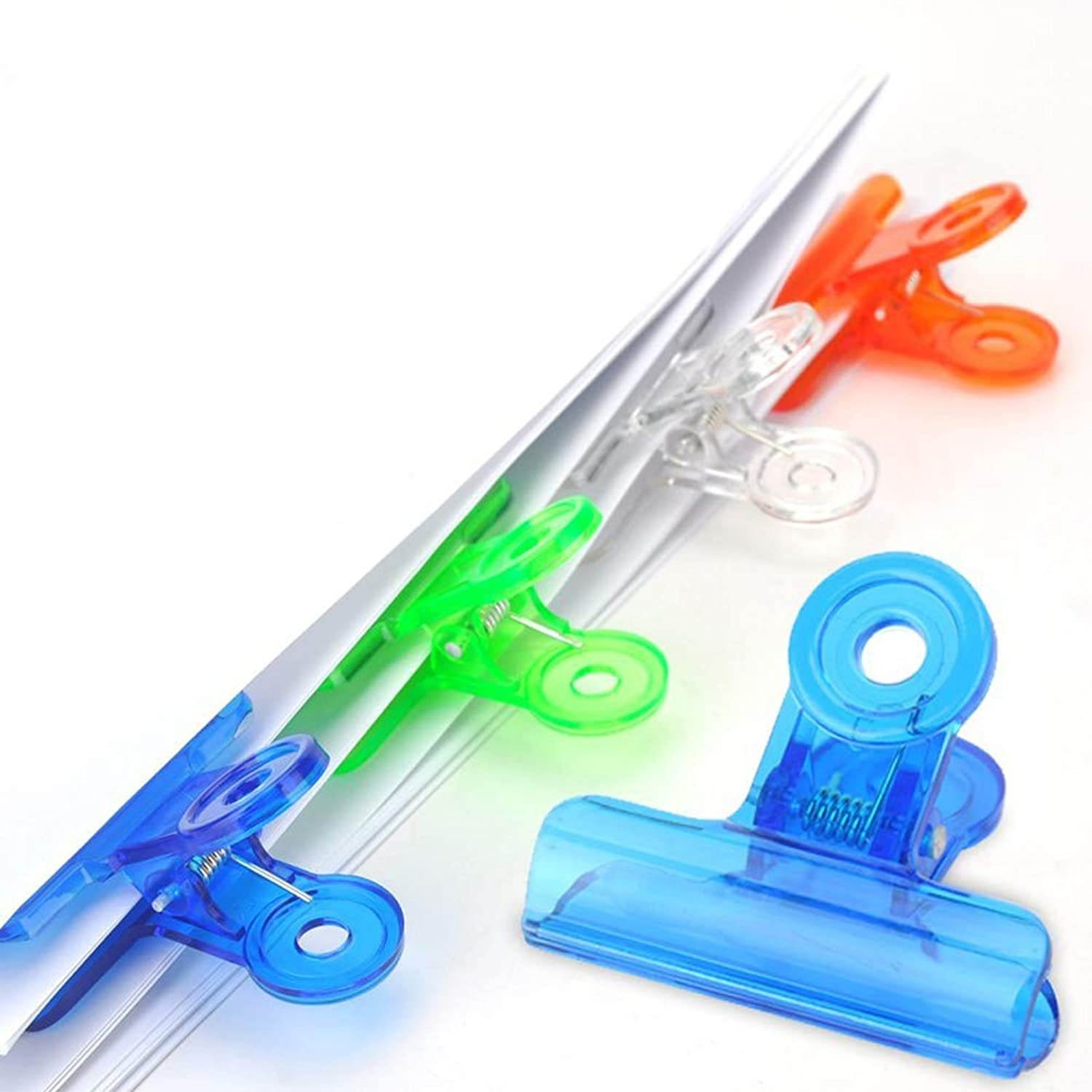 12 Pcs Translucent Plastic Clip Bulldog Binder Paper Clamps for Home Office School Shop Supplies for File Picture Photo Food Bags, 2 Inch