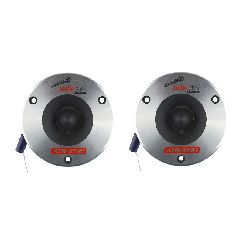 DS18 Pro GM 6.5" 480W 8 Ohm Mid Range Car and Truck Door Loudspeaker (2 Pack) w/Audiopipe ATR-3721 3.75" 350W Titanium Car Audio Bullet Tweeter, Pair