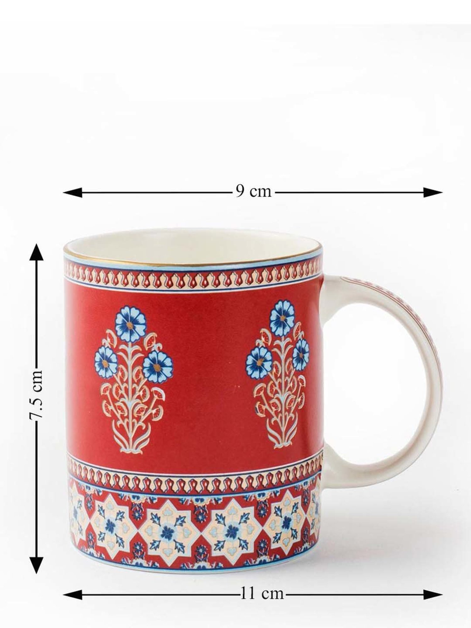Fabindia Home Falak Red Ceramic Mug (270ml)