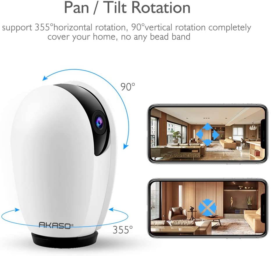 Akaso P30 Full HD 1080p Smart Security Camera, Works with Alexa and Google Home