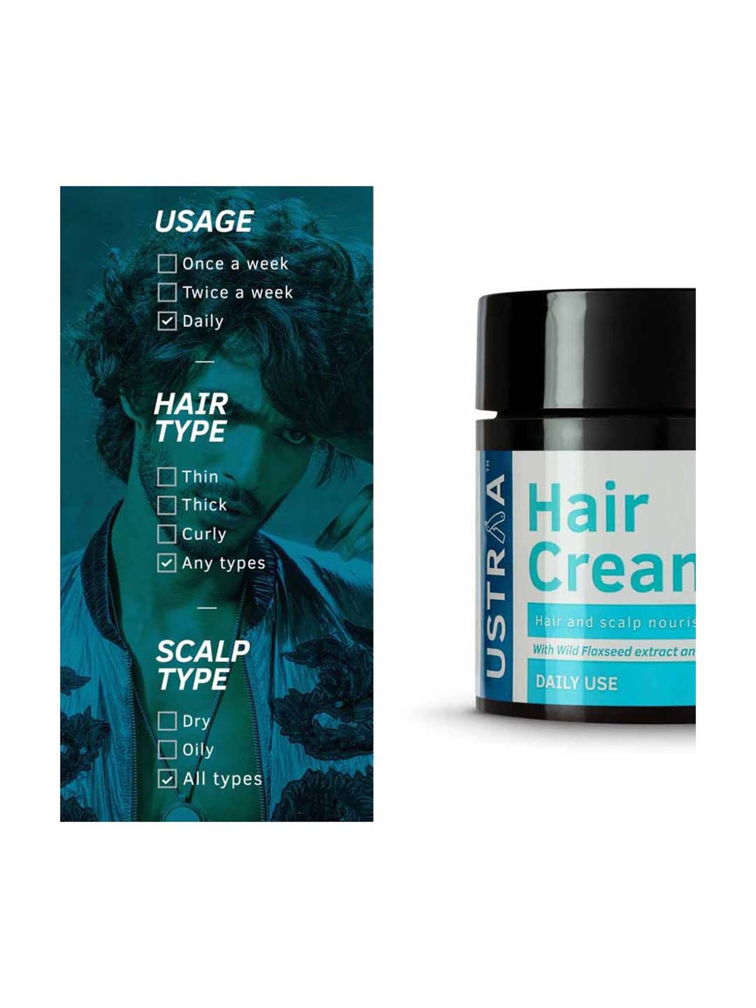 Ustraa Power Face Wash & Hair Growth Vitalizer Combo Set