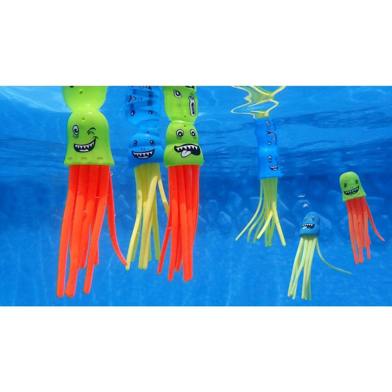 Pool Central Set of 6 Multicolor Jellyfish Slow Sinking Dive Game - 5"
