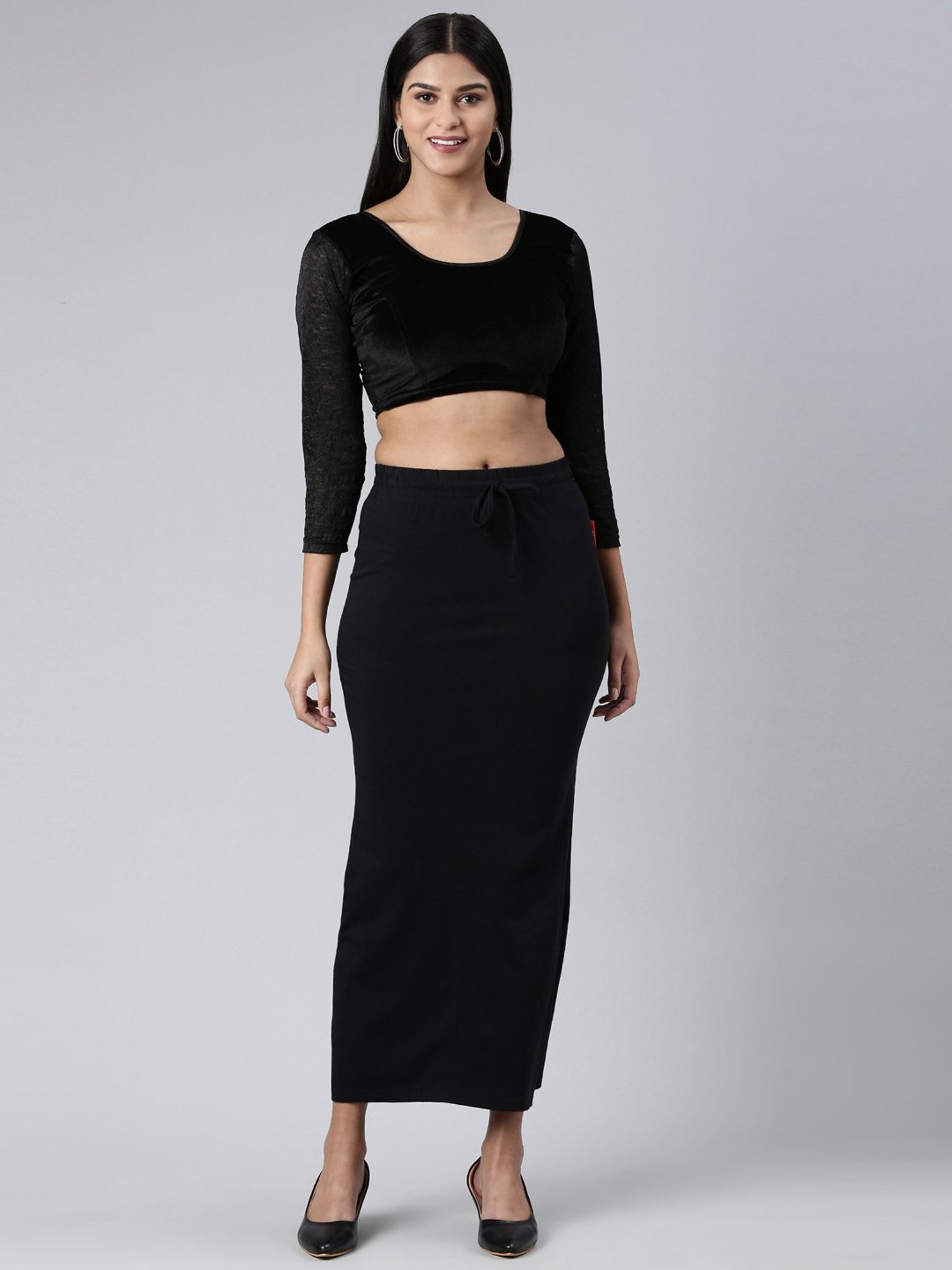 JCSS Black Cotton Saree Shapewear