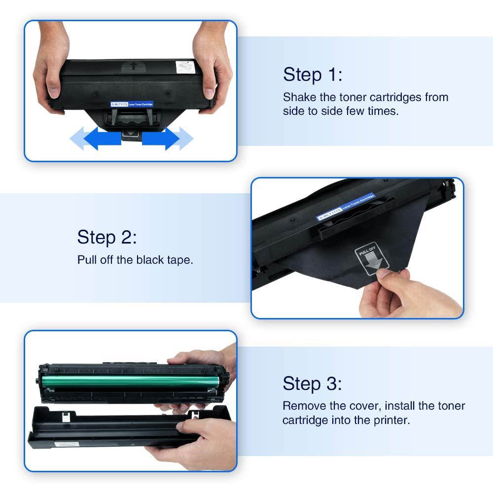 Vmosgo MLT-D111S Toner Cartridges Compatible for Samsung MLTD111S High Yield, 2 Black, Work with Samsung Xpress M2020W M2022W M2070FW M2070W Printer (~1000 Pages)