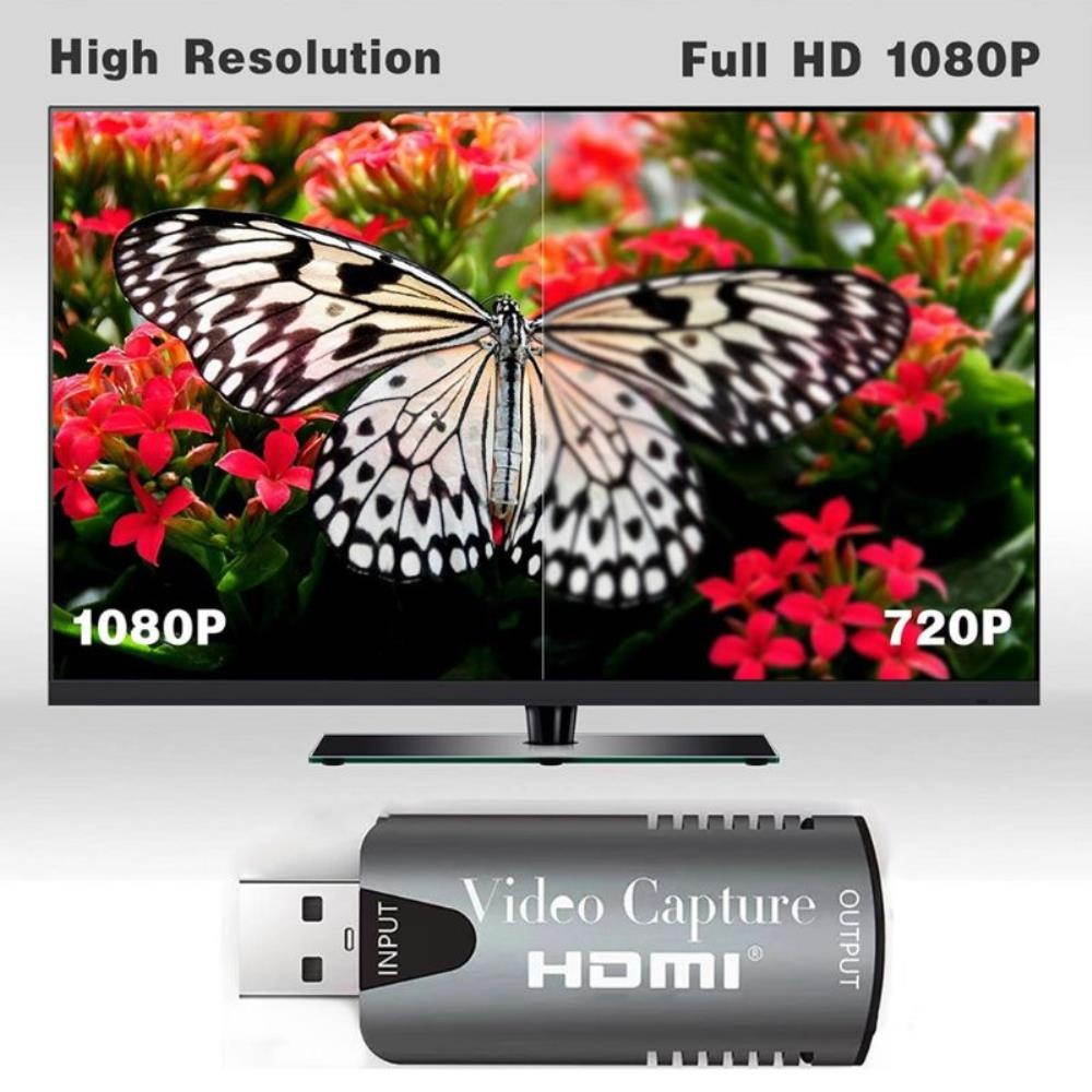 Lightweight Portable 1080p HDMI to Usb 2.0 H-D Drive-Live Video Recorder Game Capture Card for Laptop Live Broadcasting