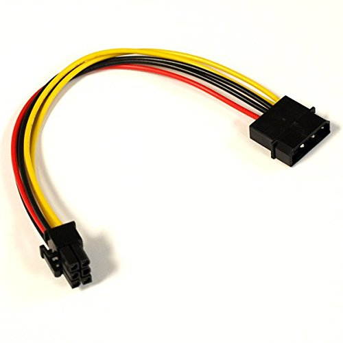 4-Pin Molex to 6-Pin PCI Express (PCI-E) Power Adapter Cable (8" Length) &hellip;