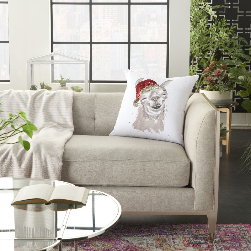 Nourison Home For The Holiday Llama 18" x 18"