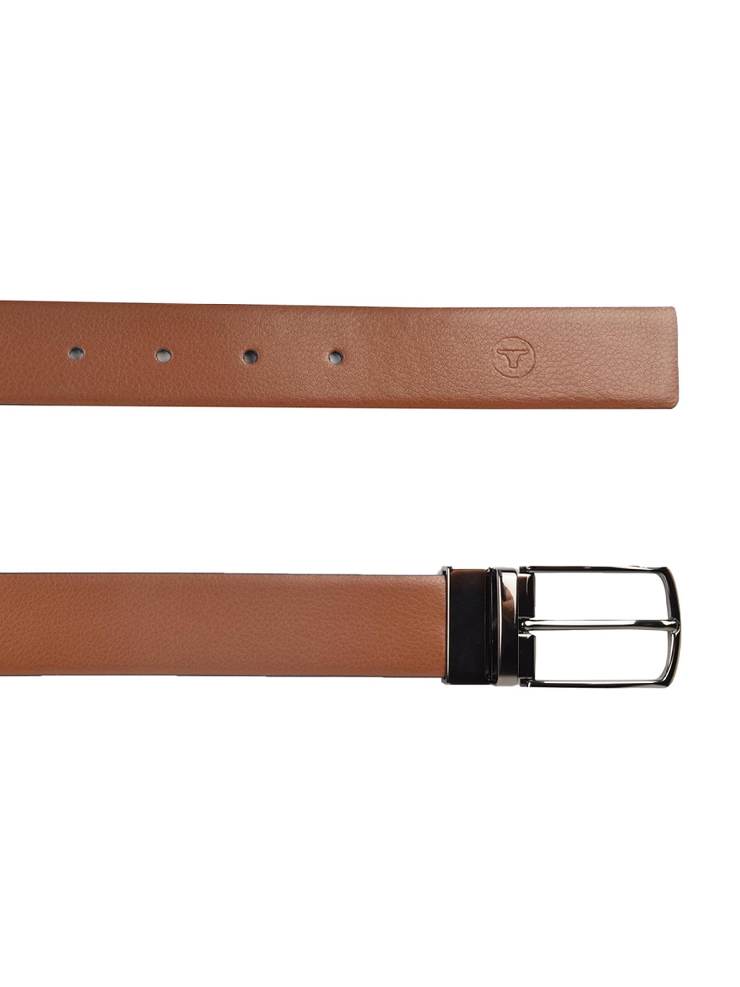 BULCHEE Tan & Black Leather Reversible Formal Belt for Men