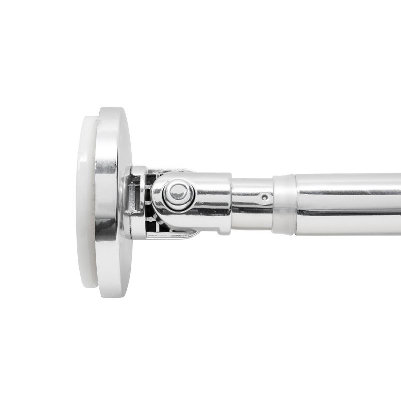 Powered Suction Cup Tension Mounted Curved Shower Rod Chrome - Bath Bliss