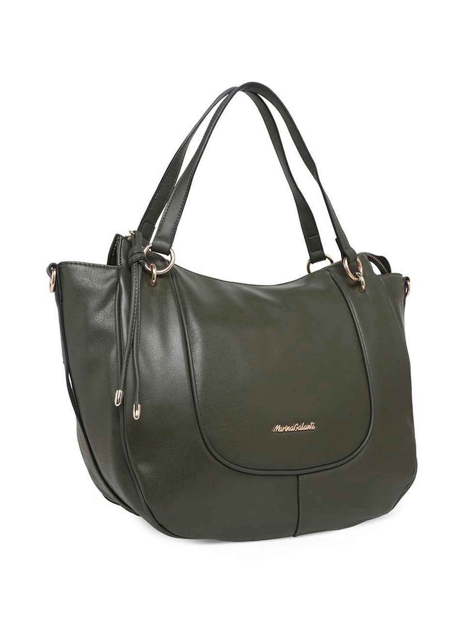 Marina Galanti Olive Solid Medium Tote Handbag