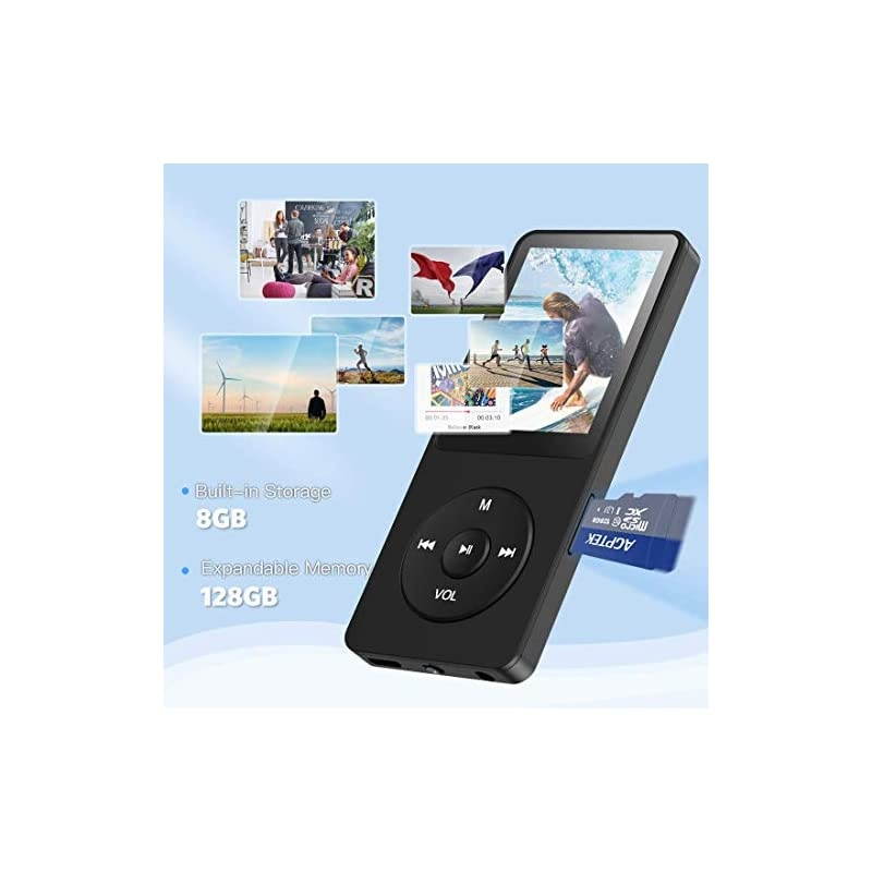 A02 8GB 70 Hours Playback MP3 Lossless Sound Music Player Supports up to 128GBBlack