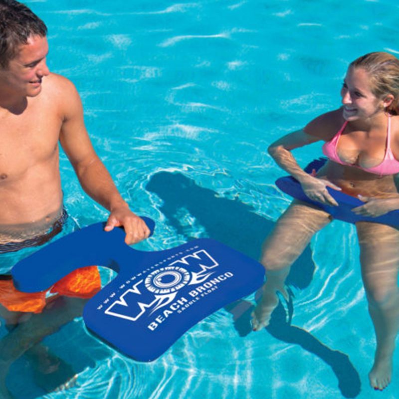WOW Watersports 1 Person Soft Foam Beach Lake Bronco Swimming Pool Saddle, Blue