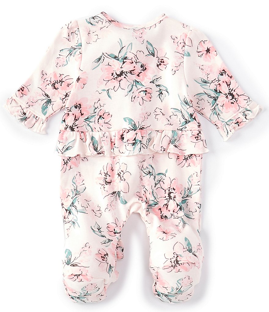 Little Me Baby Girls Preemie-9 Months Long-Sleeve Dream Floral Footed Coverall Set