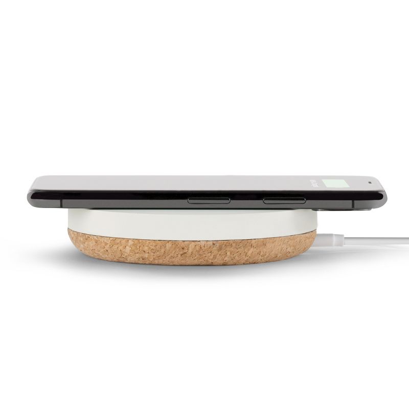 TYLT Puck 10W Wireless Charging Pad – White/Cork