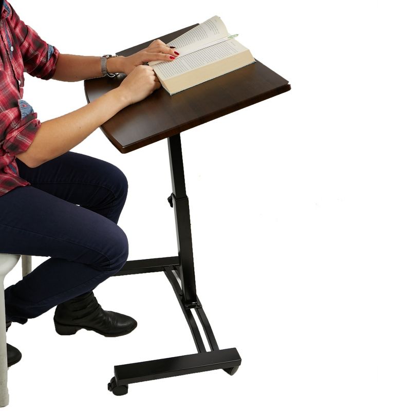 Mind Reader Adjustable Standing and Sitting Laptop Cart, Black