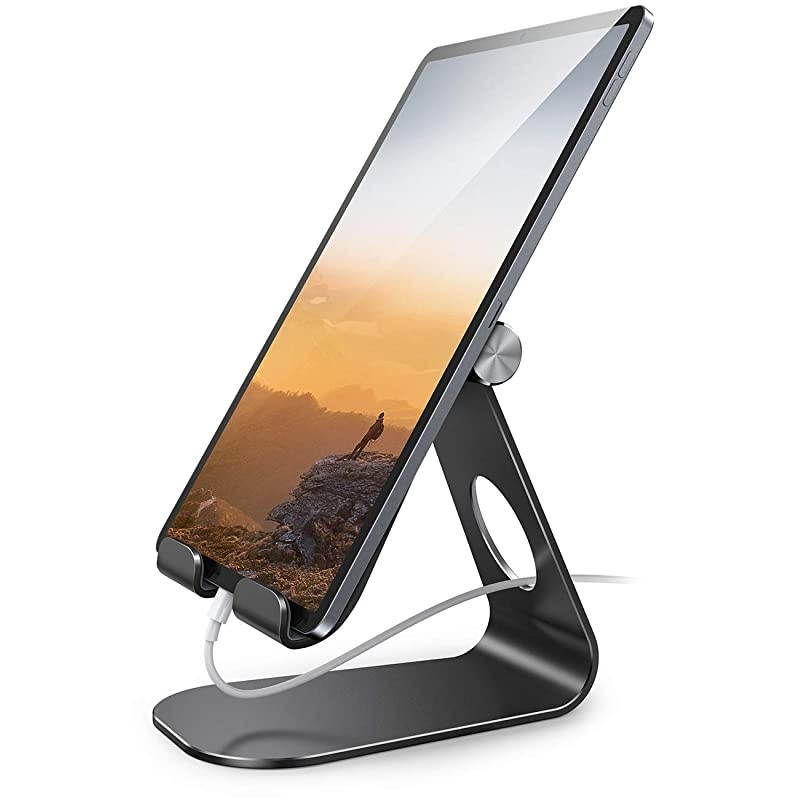 Tablet Stand Adjustable,  Tablet Stand : Desktop Stand Holder Dock Compatible with Tablet Such as iPad 2018 Pro 9.7, 10.5, Air Mini 2 3 4, Kindle, Nexus, Accessories, E-Reader (4-13'')-Black