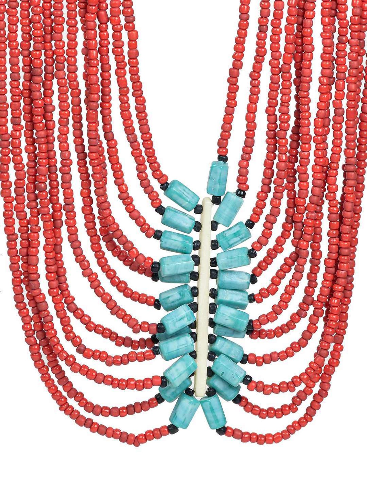 Imli Street Multicolor Vintage Naga Beaded Tribal Necklace