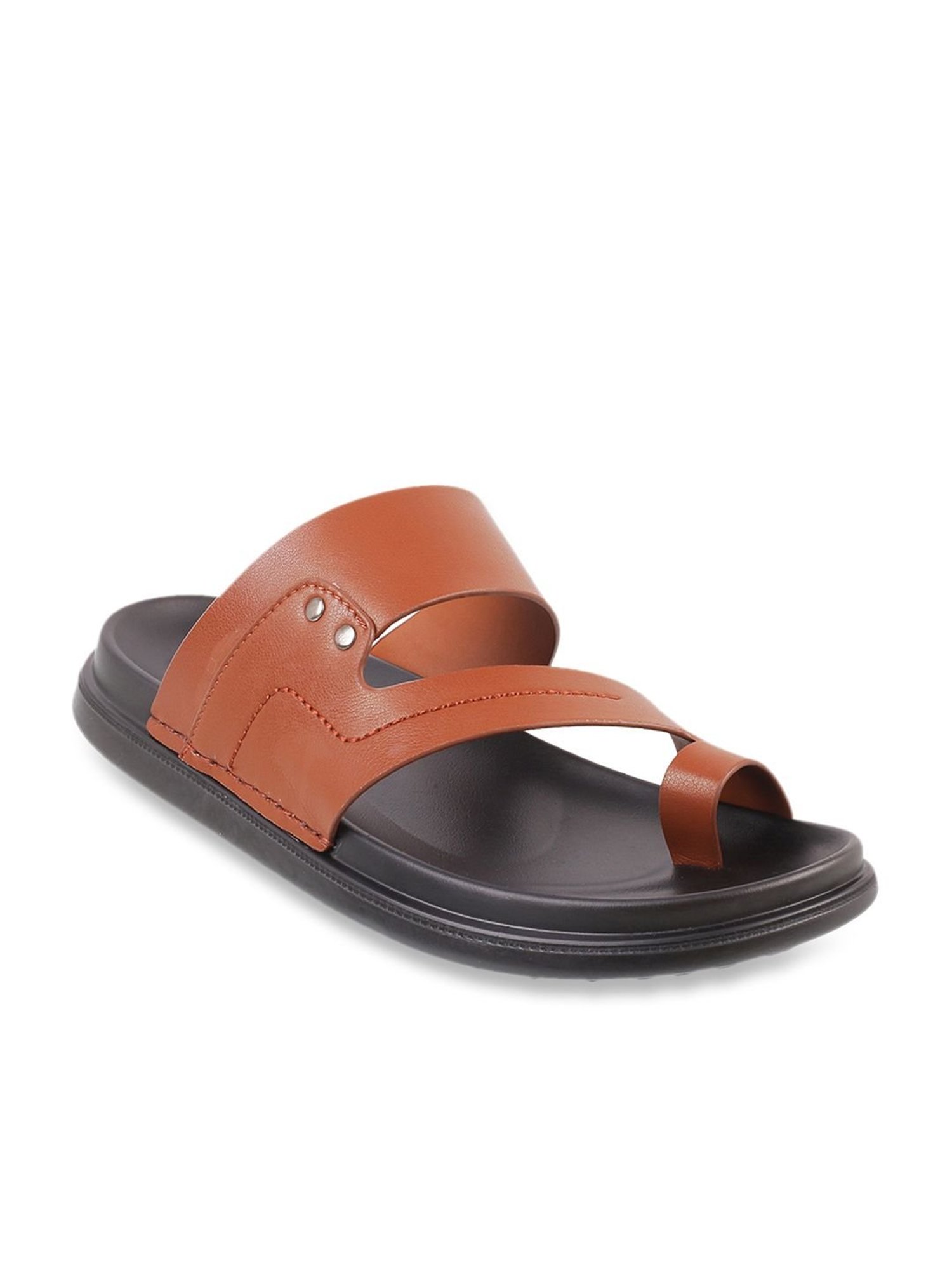 J. Fontini by Mochi Men's Tan Toe Ring Sandals