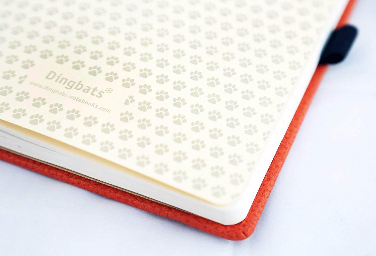 Dingbats Wildlife Medium A5+ (6.3 x 8.5) Hardcover Notebook - PU Leather, Micro-Perforated 100gsm Cream Pages, Inner Pocket, Elastic Closure, Pen Holder, Bookmark (Plain, Orange Tiger)