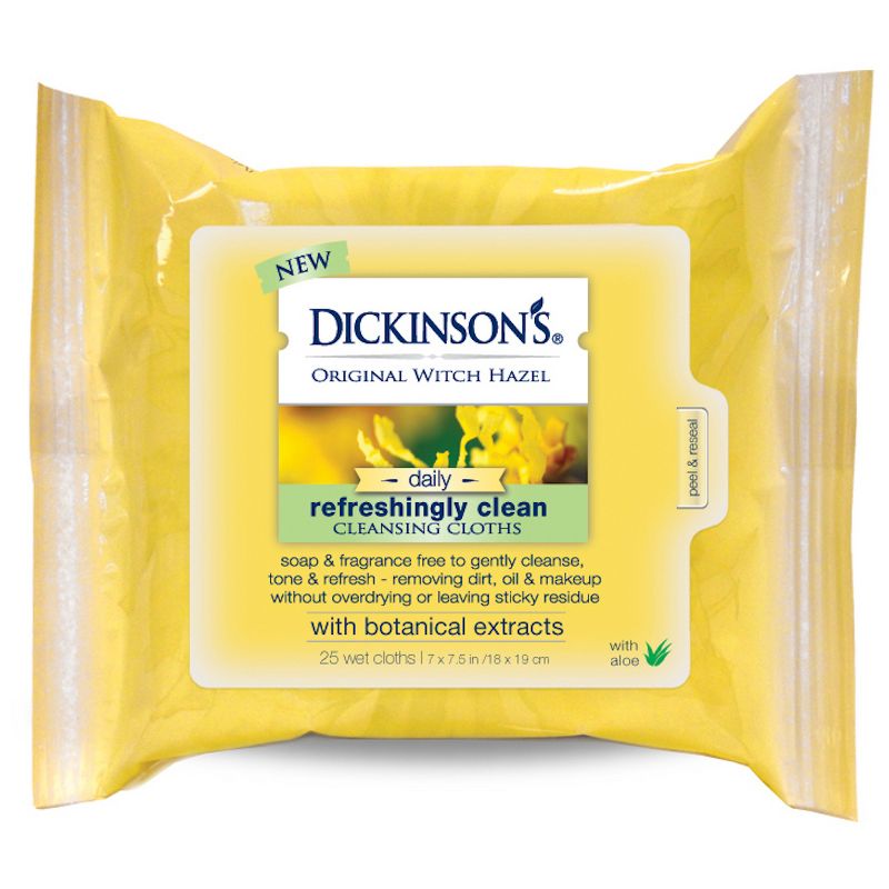 Dickinson's Original Refreshingly Clean Daily Cleansing Cloths - Witch Hazel and Aloe - 25ct