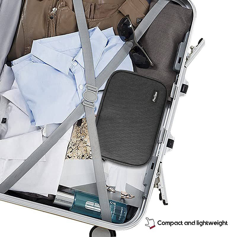 Electronics Travel Organizer Storage Bag, Double Layer Universal Traveling Gear Accessories Carrying Cover Pouch for iPad Mini Cables Phone Chargers Adapter Flash Hard Drive and More &ndash;Black