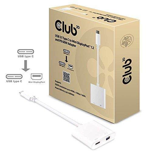Club 3D CAC-1509 Using A Single Usb Type-C Port On Your Laptop Output Mini Displayport Video And