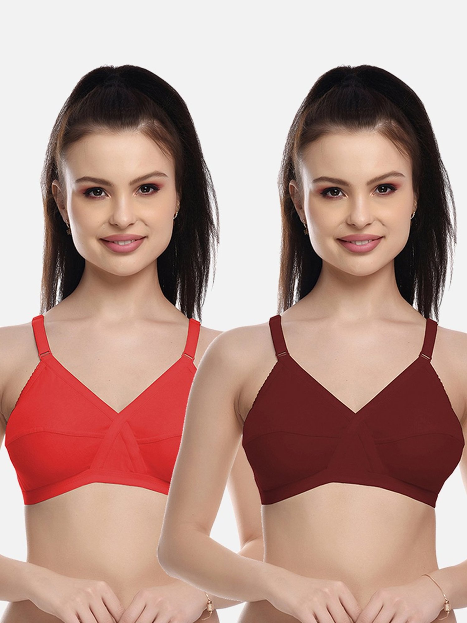 FIMS: Fashion is my Style Red & Maroon Everyday Bras - Pack Of 2