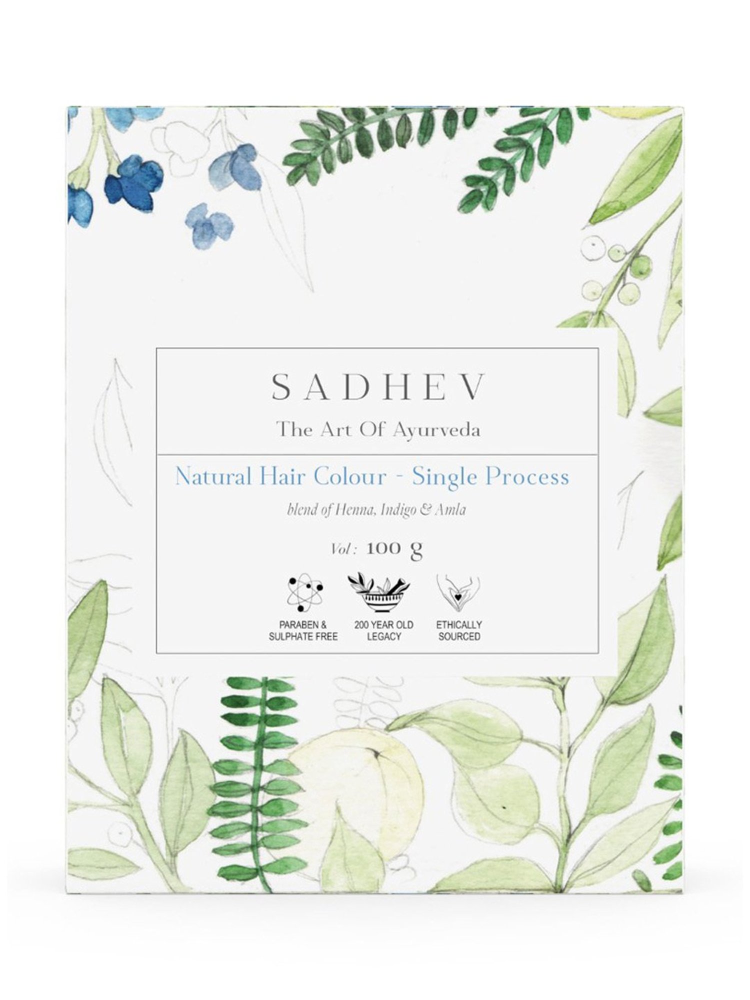 SADHEV Natural Hair Colour Single Process - 100 gm