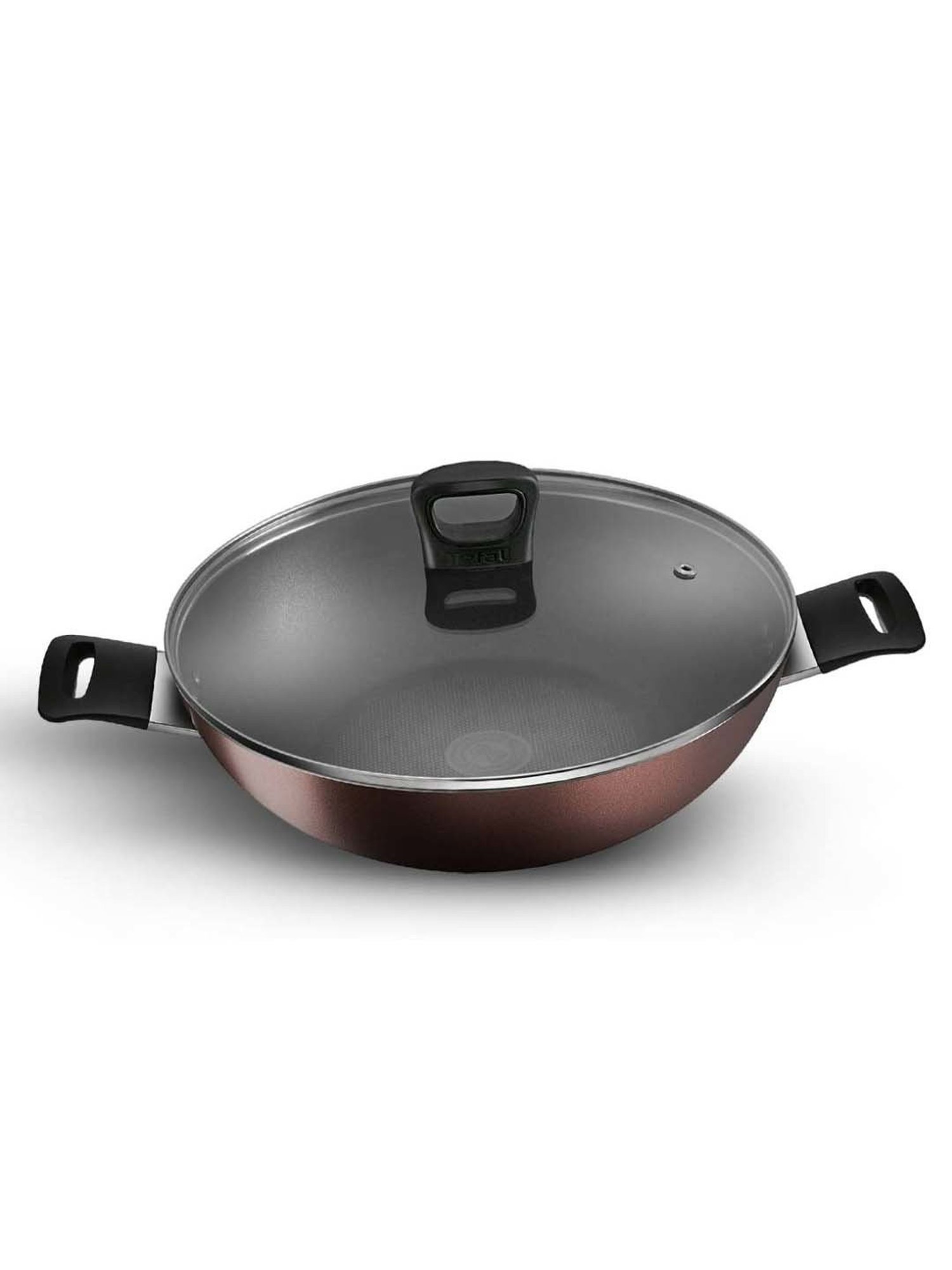 Tefal Day By Day Brown Aluminium 30 cm Non Stick Kadhai With Lid (5 L)