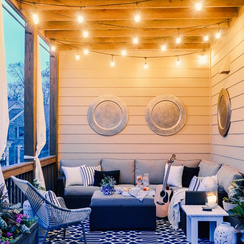 Brightech BP-99T1-7IU0 Weatherproof 1 Watt LED Outdoor 24 Feet Hanging Edison Vintage Italian Cafe Bistro Patio Back Yard String Lights w/ 7 Bulbs