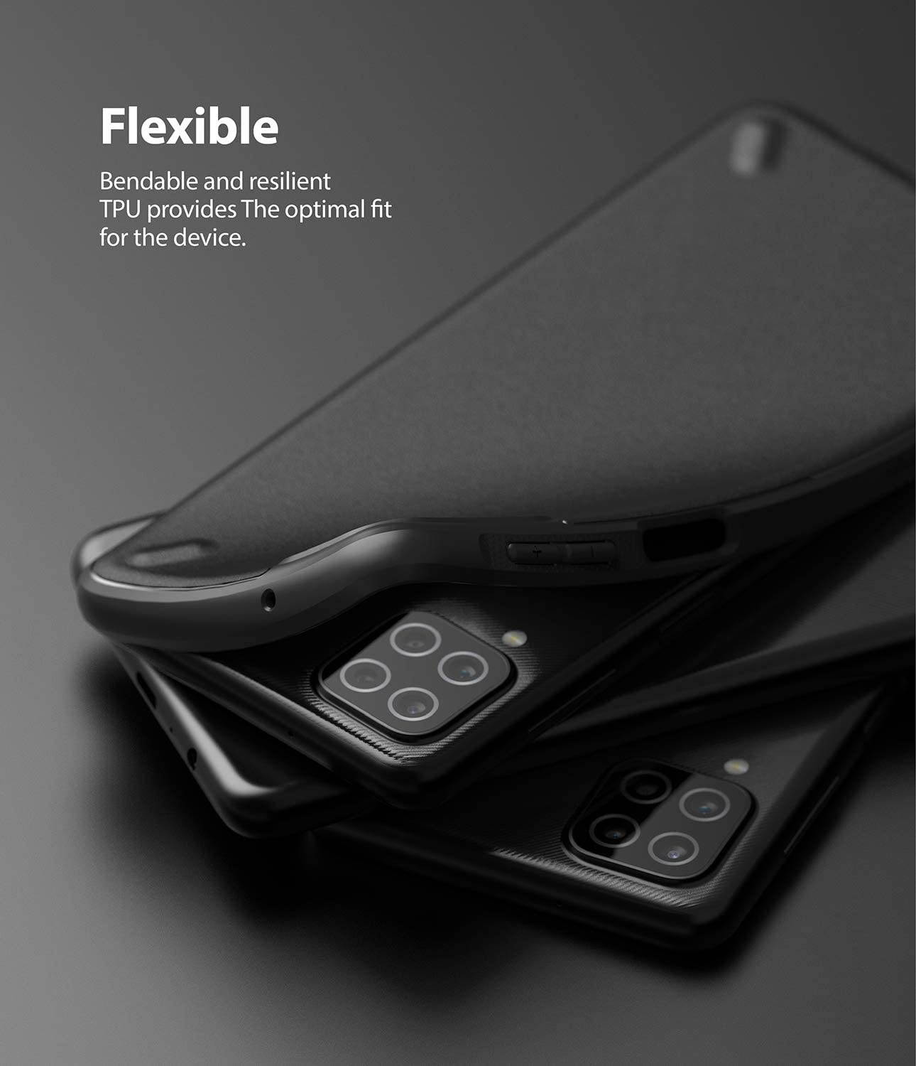 Ringke Onyx Compatible with Samsung Galaxy A12 Case, Galaxy A02 Case, Shockproof Rugged TPU Cover - Dark Gray