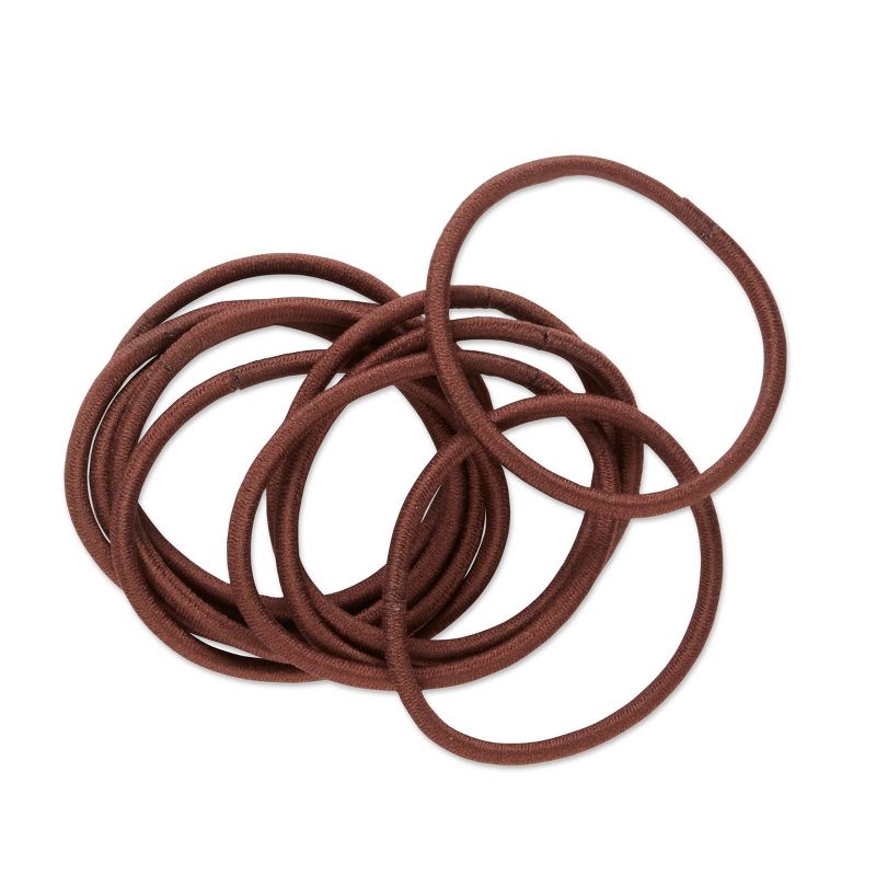scunci Basics Comfy Elastics - Thick Brown - 10pk