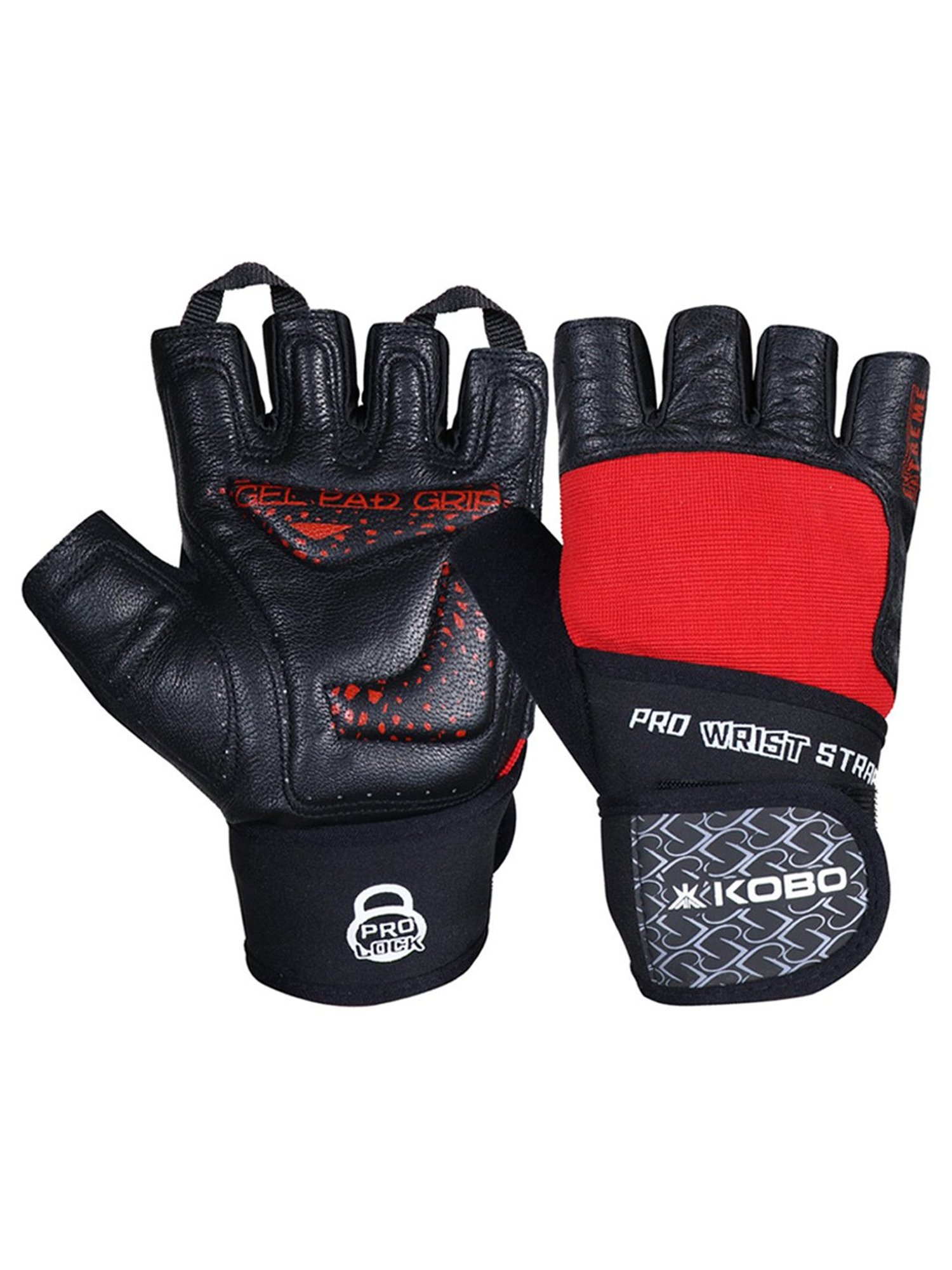 Protoner Gym Gloves with Padded Palm and Wrist Support (Black)