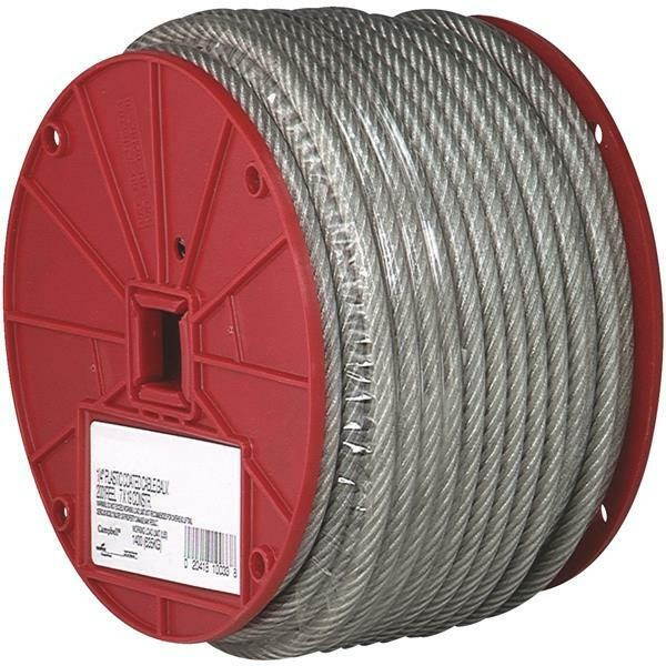 250' Galvanized 1/8" Diameter 340# Load Capacity Wire Rope Cable 7000497