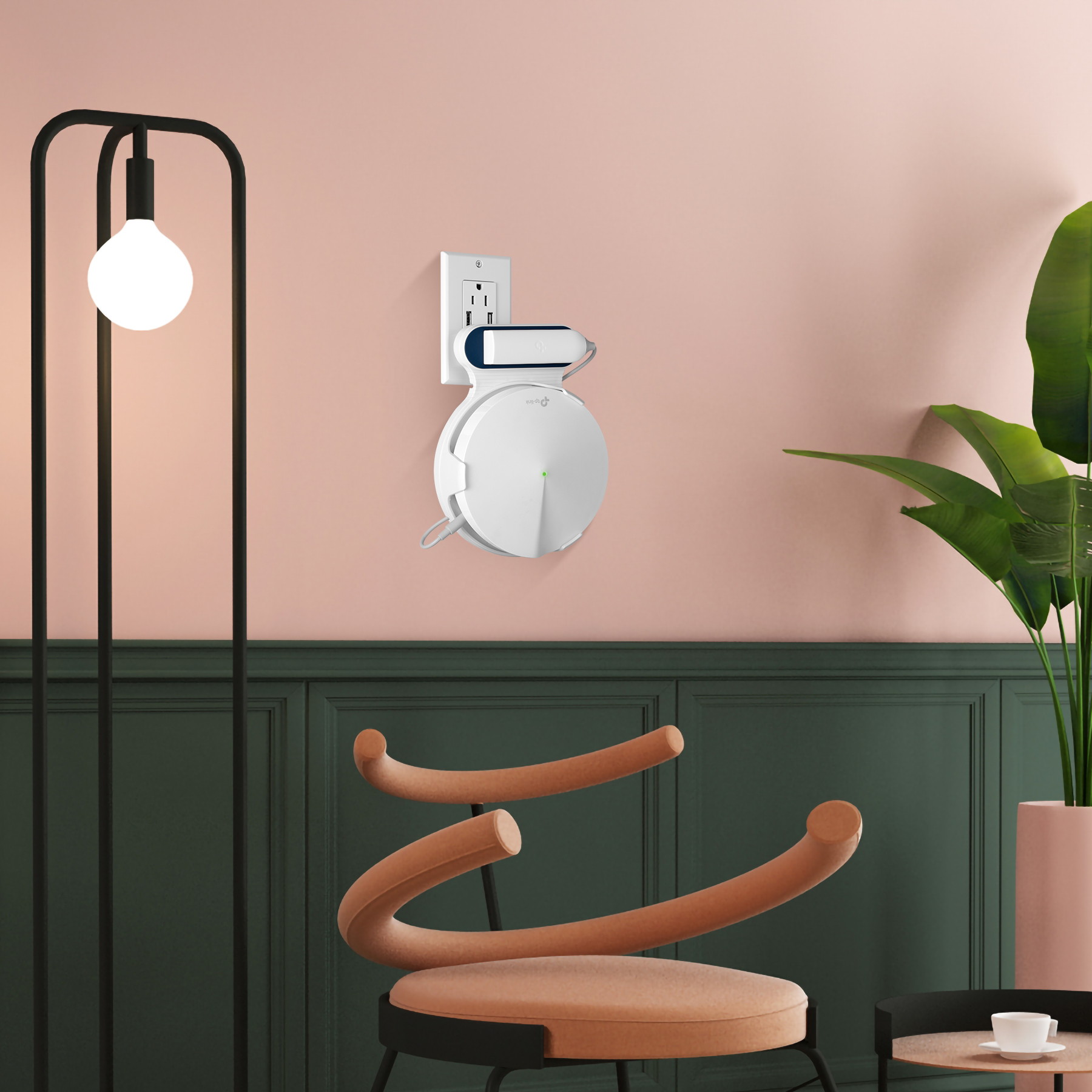 STANSTAR Wall Mount for TP-Link Deco M9 Plus Whole Home Mesh WiFi System, Sturdy Bracket Holder , Without Messy Wires(2Pack)