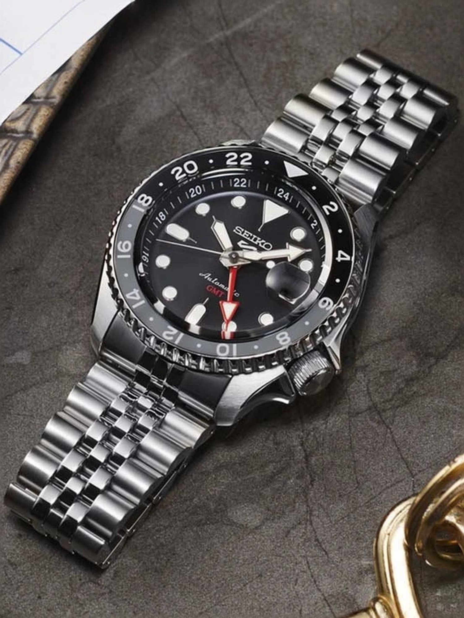 Seiko SSK001K1 SKX Sports Style 'Black Grape' GMT Re-Interpretation Watch for Men