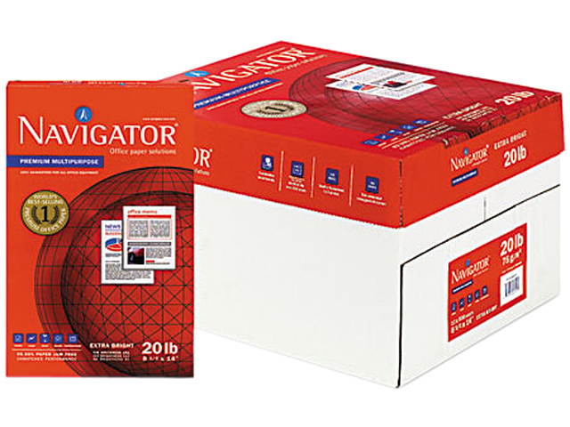 Navigator Premium Multipurpose Paper, 97 Brightness, 20lb, 8-1/2x14, White, 5000/Carton