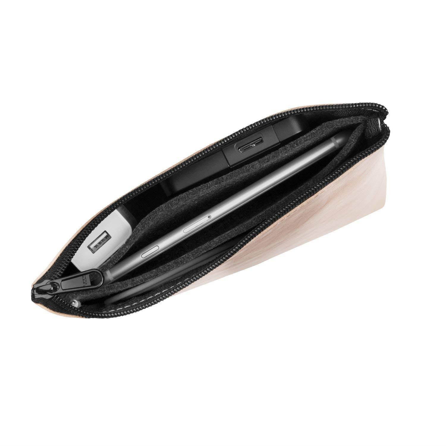 Ayotu PU Leather Lightweight Waterproof Portable Storage Pouch Bag Case Accessories Organizer, Electronics Accessory Travel Organize Case, Cable Management Hard Drive Bag - Gold