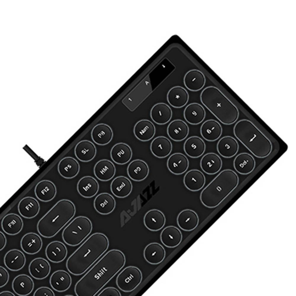 Wired Keyboard Retro Punk Round Keycap Mute White Backlit Ergonomic Slim Keyboard for Office Gamers Programmers Typists Laptop Computer