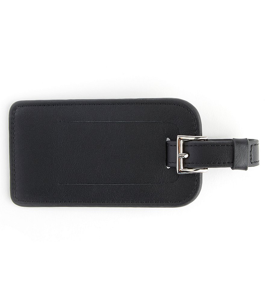 ROYCE New York Leather Luggage Tag with Silver Hardware