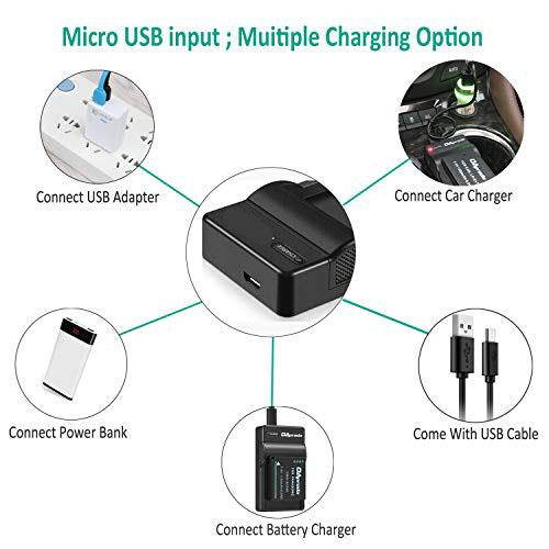 2 Pack NB6L NB6LH Battery and Ultra Slim Micro USB Charger for  PowerShot SX530 HS SX710 HS SX700 HS SX610 HS SX600 HS SX540 HS SX510 HS SX500 is SX280 HS SX270 HS D30 S90